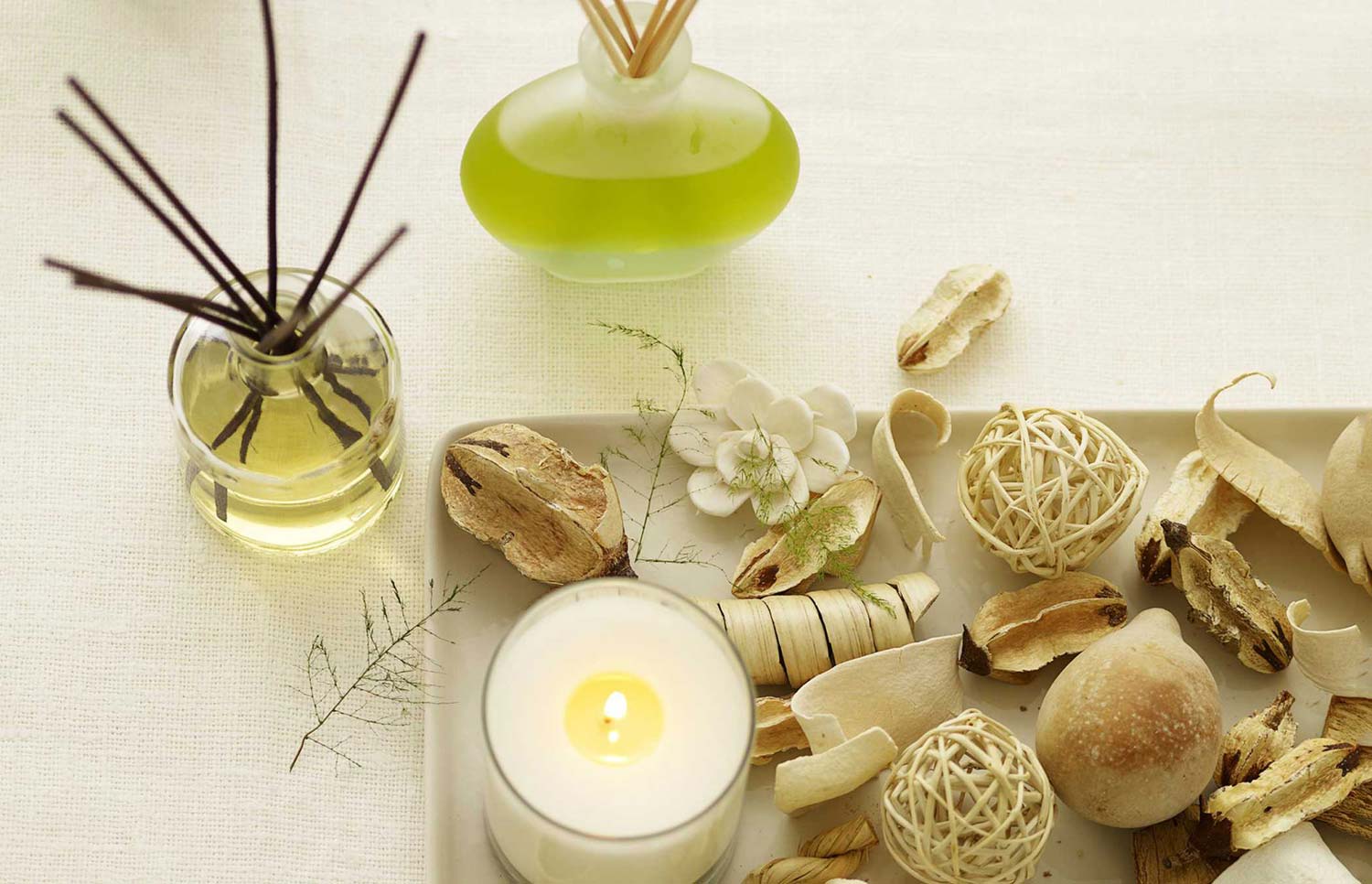 a close up of massage oils, exfoliants and scents